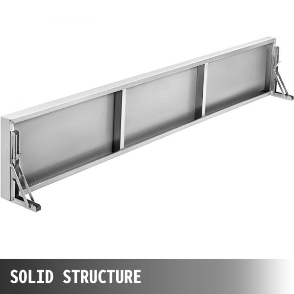 Concession Shelf 70.8L x 11.4W Inch with Stainless Steel Frame and Surface Board for Food Trailer Serving Window - Image 5
