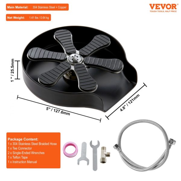 Glass Cup Rinser with 10 Powerful Spraying Jets 360 Degree Rotating Design for Sink Cleaning 304 Stainless Steel Faucet Cup Washer with Silicone Non-Slip Pad for Baby Bottle Glass Cup and Wine Glass - Image 7
