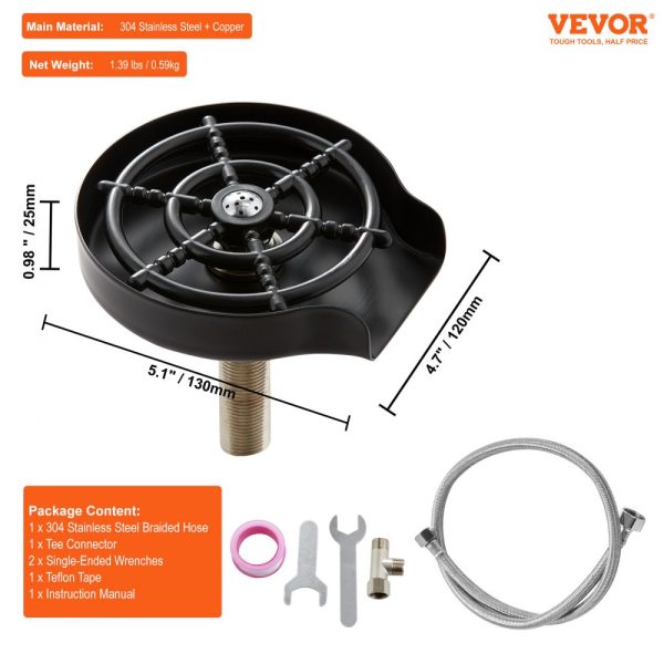 Powerful Glass Rinser 10 Jets 360° Rotation 304 Stainless Steel Sink Faucet ABS Cup Holder Design Ideal for Baby Bottles Glass Cups Wine Glasses Matte Black Base - Image 7