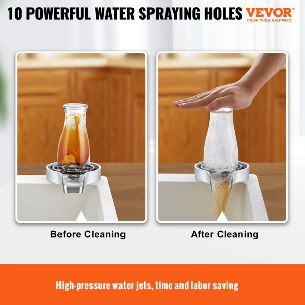 10-Piece Glass Rinser with 360 Degree Rotating Jets for Sink Cleaning - Image 2