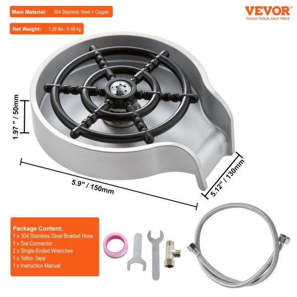 10-Piece Glass Rinser with 360 Degree Rotating Jets for Sink Cleaning - Image 7