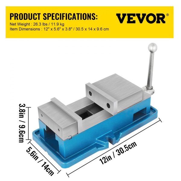 4 Inch Precision Milling Vise with 4 Jaw Width for Bench Clamping, Drilling & Milling Machinery - Image 7