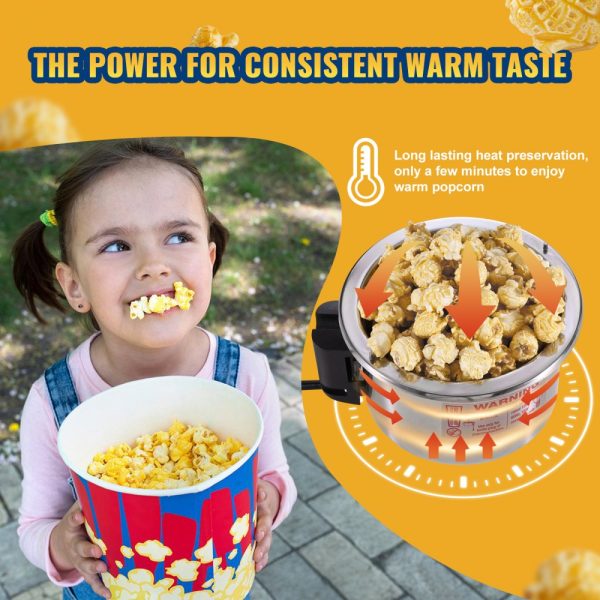 Popcorn Popper Machine Tabletop Popcorn Maker 300W 2.5 Oz Red - Image 3