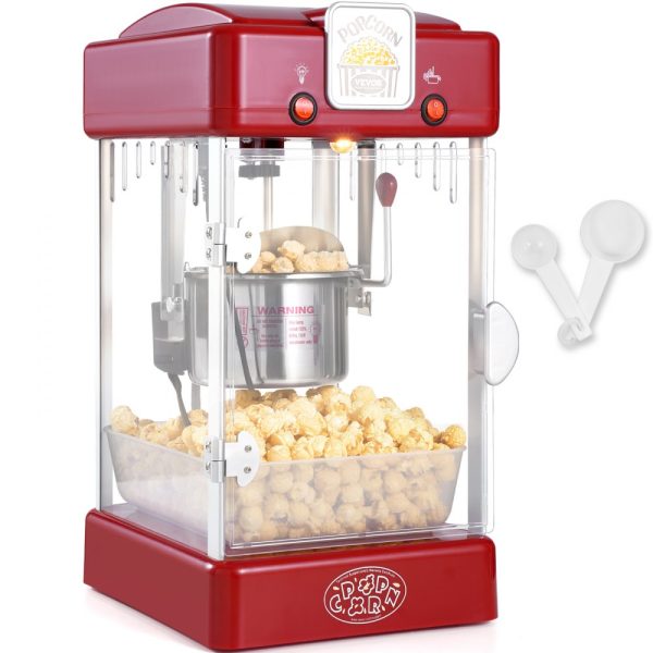 Popcorn Popper Machine Tabletop Popcorn Maker 300W 2.5 Oz Red