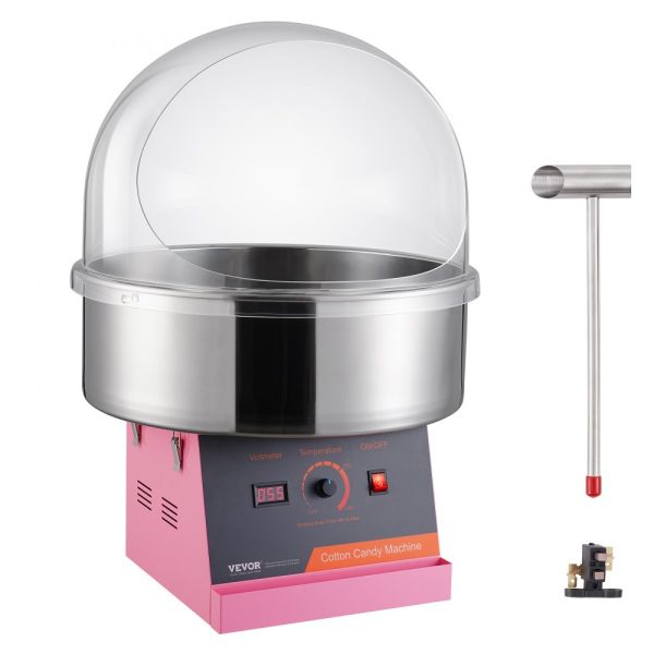 Electric Candy Floss Maker with 1000W Power for Home Parties, Stainless Steel Bowl, Sugar Scoop Included, Pink