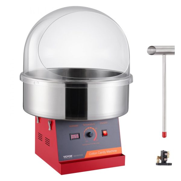 1000W Electric Candy Machine for Home & Commercial Use with Stainless Steel Bowl and Sugar Scoop, Perfect for Family Gatherings and Birthday Parties - Red