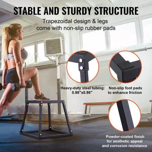 Plyometric Jump Boxes Set with 12 18 24 Inch Platforms for Agility Training and Strength Conditioning - Image 4