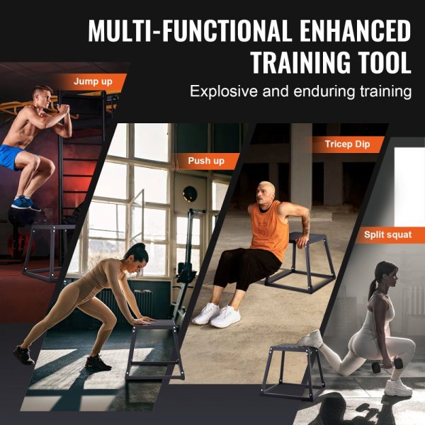 Plyometric Jump Boxes Set with 12 18 24 Inch Platforms for Agility Training and Strength Conditioning - Image 5