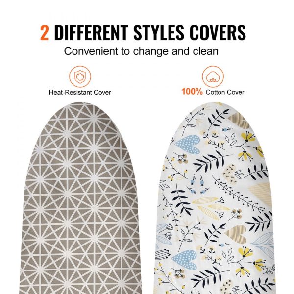 Ironing Board with 51x13 Large Ironing Surface, Sturdy 4-Layer Construction, Heat-Resistant & 100% Cotton Cover, 7 Height Adjustments for Home Laundry - Image 4