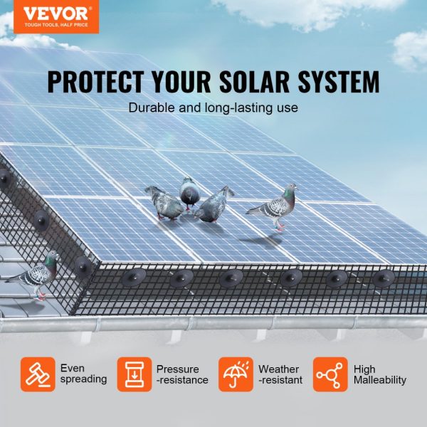 6 Inch x 100FT Solar Protection Roll with Stainless Steel Fasteners and Rust-Proof PVC Coating 1/2 Inch Wire Mesh - Image 2