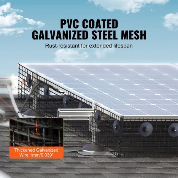 6 Inch x 100FT Solar Protection Roll with Stainless Steel Fasteners and Rust-Proof PVC Coating 1/2 Inch Wire Mesh - Image 3