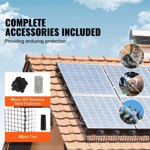 6 Inch x 100FT Solar Protection Roll with Stainless Steel Fasteners and Rust-Proof PVC Coating 1/2 Inch Wire Mesh - Image 4