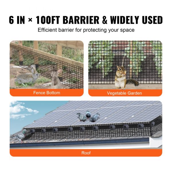 6 Inch x 100FT Solar Protection Roll with Stainless Steel Fasteners and Rust-Proof PVC Coating 1/2 Inch Wire Mesh - Image 6