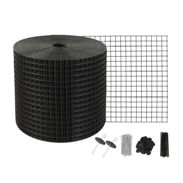 6 Inch x 100FT Solar Protection Roll with Stainless Steel Fasteners and Rust-Proof PVC Coating 1/2 Inch Wire Mesh