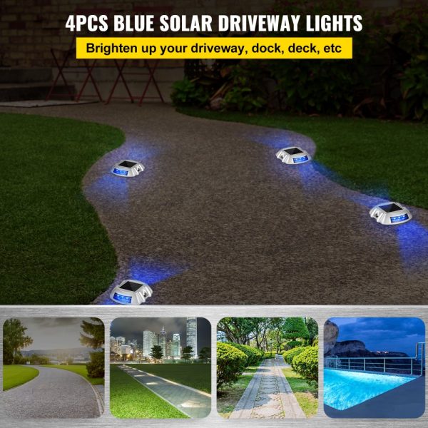Solar Path Lights 4-Pack Waterproof with Switch Button for Garden Walkways & Steps - Image 2