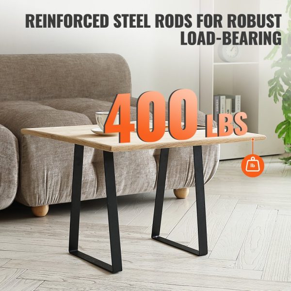 16 Inch Trapezoid Steel Table Legs Set of 2 Heavy Duty Replacement Legs for DIY Furniture Max Load 400 lbs Black - Image 3