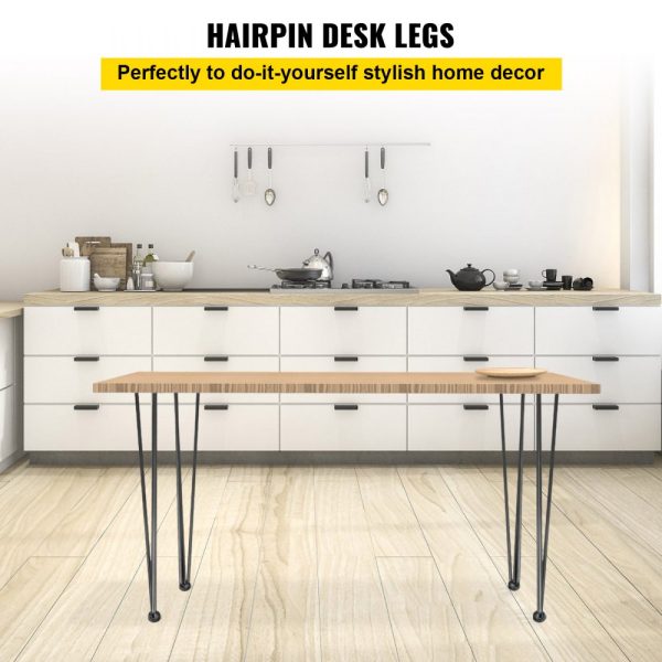 Hairpin Table Legs 20 Black Set of 4 Carbon Steel 880lbs Load Capacity DIY Heavy Duty Legs for Tables Chairs - Image 2