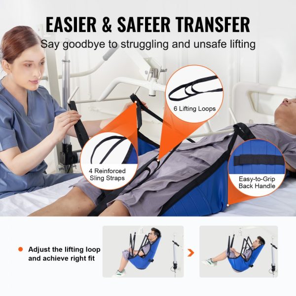 Patient Lift Sling with Head Support Small-Size U Shape Divided Leg Sling - Image 3