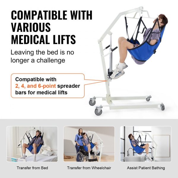Patient Lift Sling with Head Support Small-Size U Shape Divided Leg Sling - Image 4