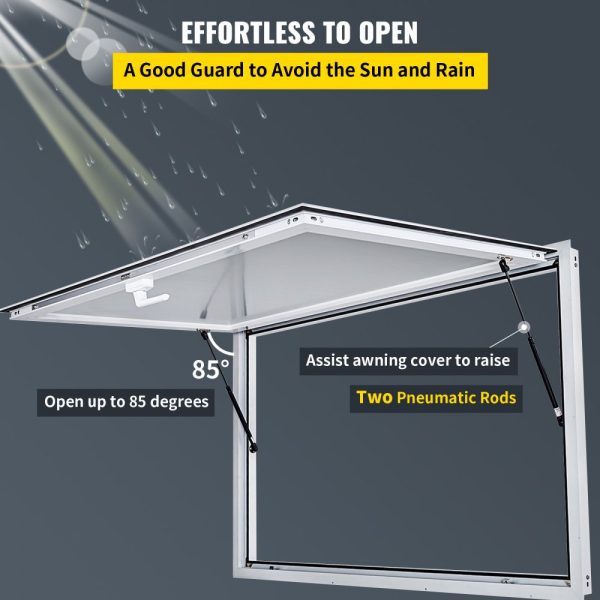 Concession Stand Window Door 53x33 Double-Point Fork Lock Awning Design UpTo 85 Degrees Food Trucks Use No Glass - Image 4