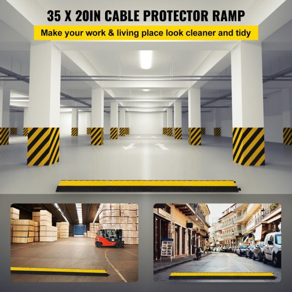 5-Channel Driveway Cable Wire Protectors Heavy Duty Rubber Ramp Protector 18000 LB Capacity - Image 2