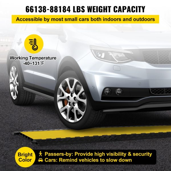 5-Channel Driveway Cable Wire Protectors Heavy Duty Rubber Ramp Protector 18000 LB Capacity - Image 4
