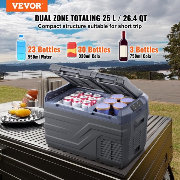 Portable Car Refrigerator Freezer Compressor 25 L Dual Zone for Car Home - Image 2