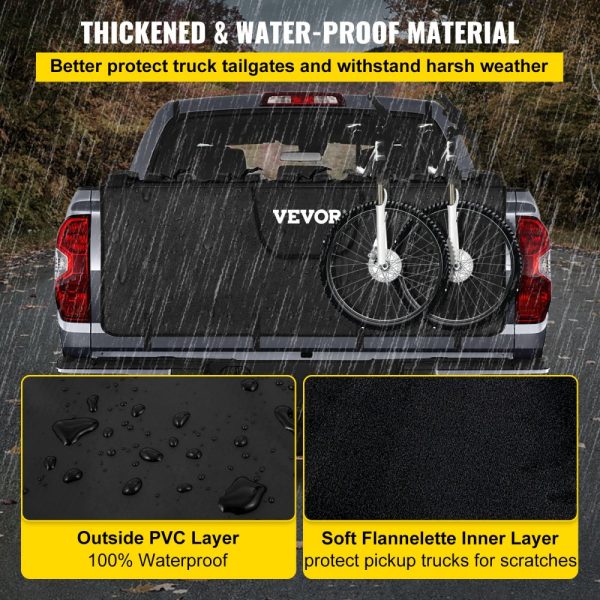 Bike Tailgate Pad for Pickup Trucks 54-Inch Mountain Bike Carrier Up to 5 Bikes Upgraded Design - Image 3