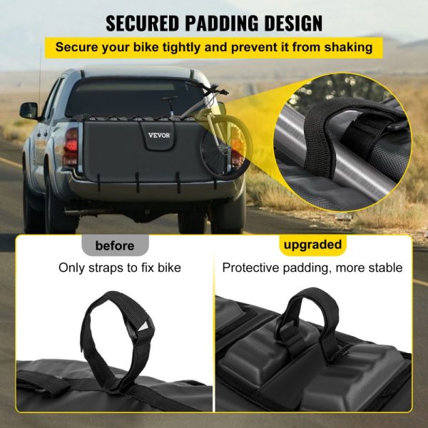 Bike Tailgate Pad for Pickup Trucks 54-Inch Mountain Bike Carrier Up to 5 Bikes Upgraded Design - Image 4