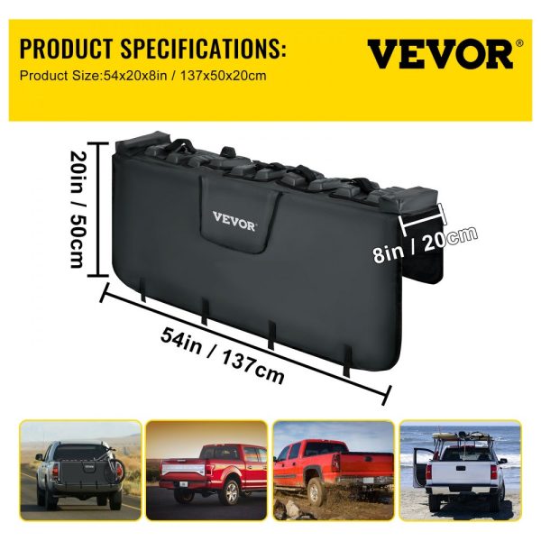 Bike Tailgate Pad for Pickup Trucks 54-Inch Mountain Bike Carrier Up to 5 Bikes Upgraded Design - Image 7
