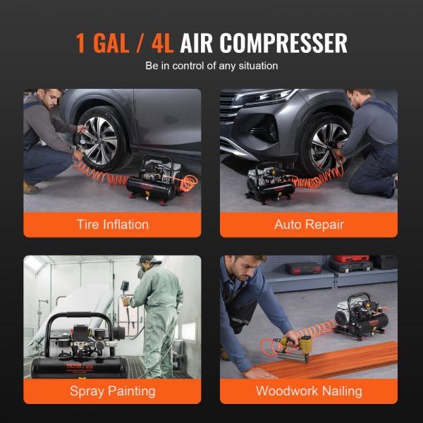 Air Compressor Compact Portable Oil Free Compressor 1 Gallon 90PSI - Image 6