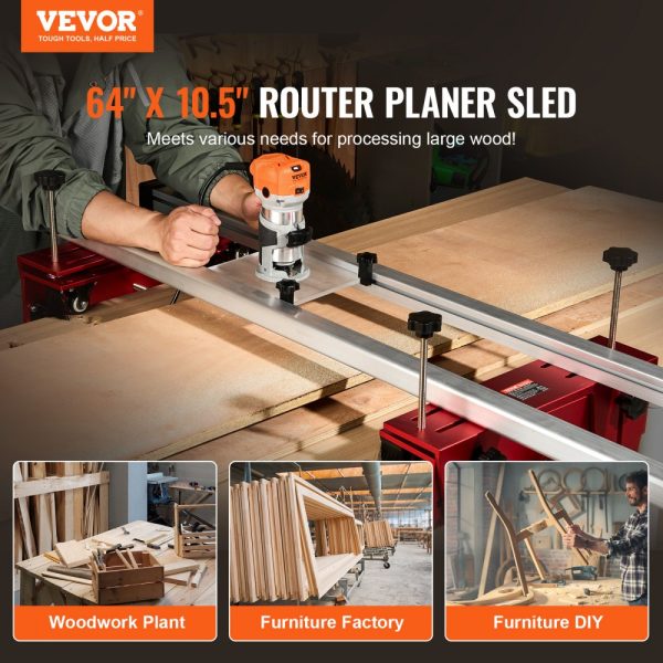 Router Sled Adjustable Wood Slab Flattening Mill Router Jig 64" Length - Image 2