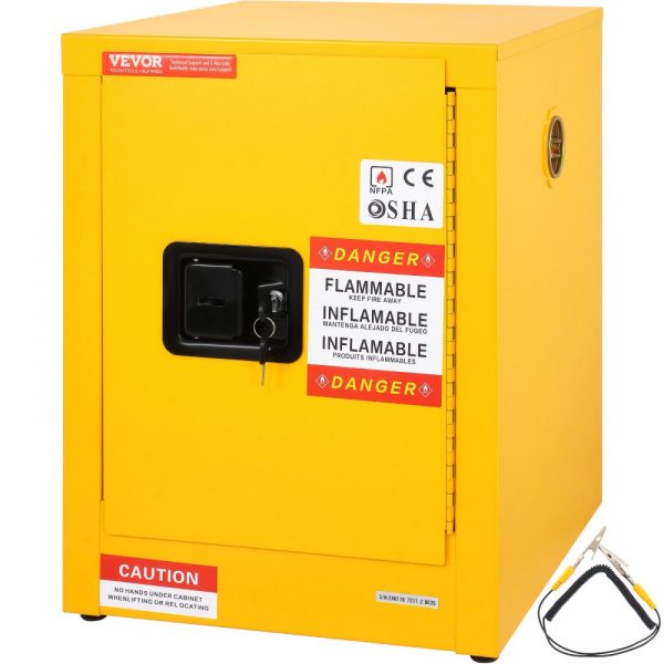 16.9 x 16.9 x 22 Flammable Storage Cabinet - Galvanized Steel, Adjustable Shelf, Commercial, Industrial & Home Use