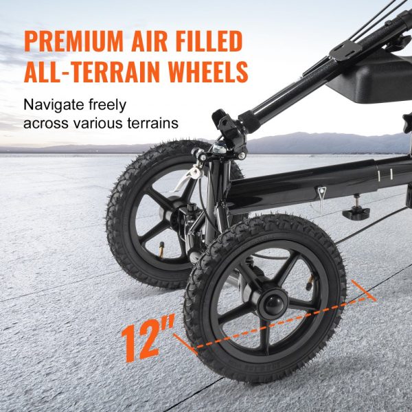 Aluminum Folding Knee Walker with Height-Adjustable Handlebar and Knee Pad, 12 All-Terrain Wheels, Dual Brakes, 350LBS Capacity, Ideal for Leg Recovery - Image 4