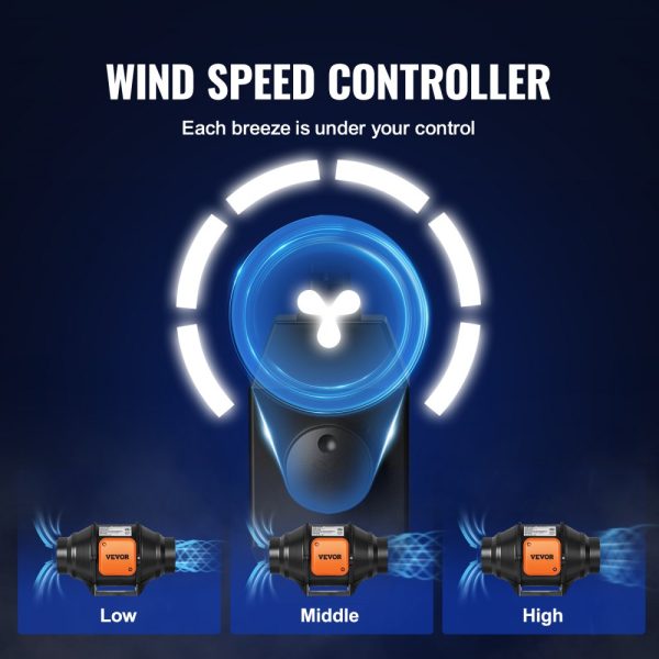 4 Inch Inline Duct Fan HVAC Exhaust Blower Kit AC Variable Speed Control - Image 5