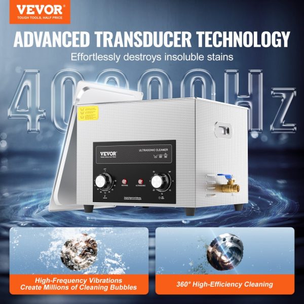 15L Ultrasonic Cleaner with Heater Timer & Basket Digital Sonic Machine - Image 2