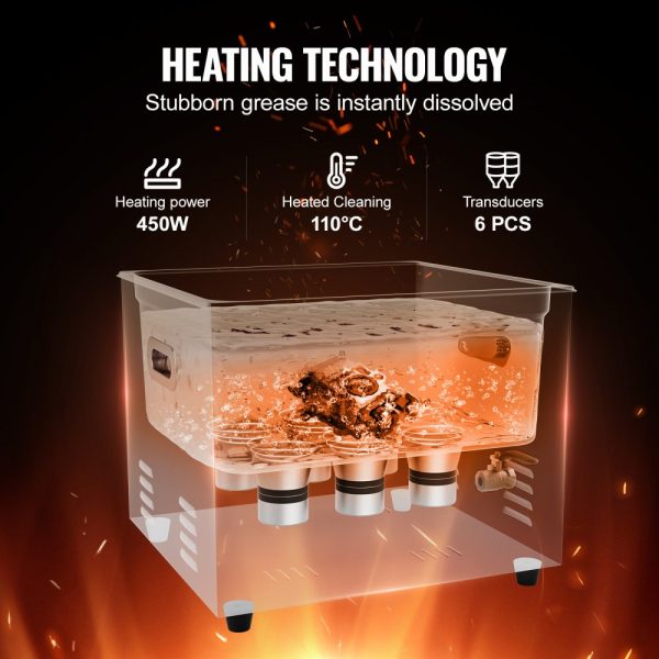 15L Ultrasonic Cleaner with Heater Timer & Basket Digital Sonic Machine - Image 3