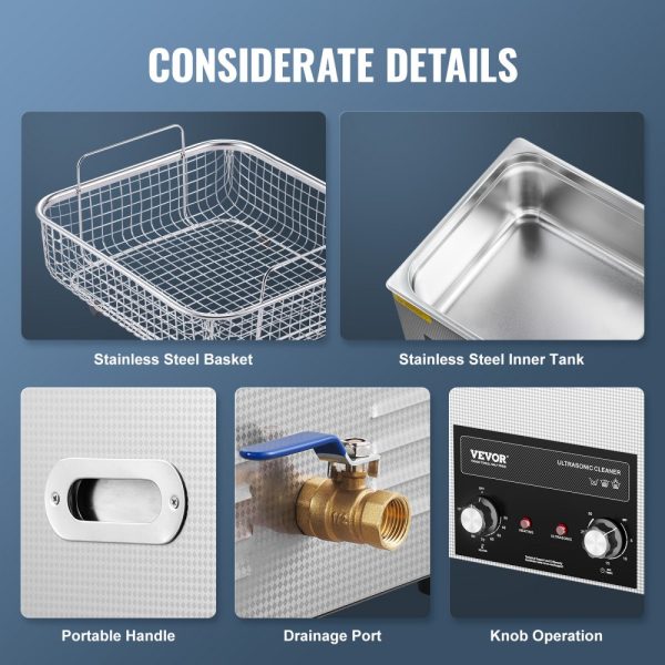 15L Ultrasonic Cleaner with Heater Timer & Basket Digital Sonic Machine - Image 5