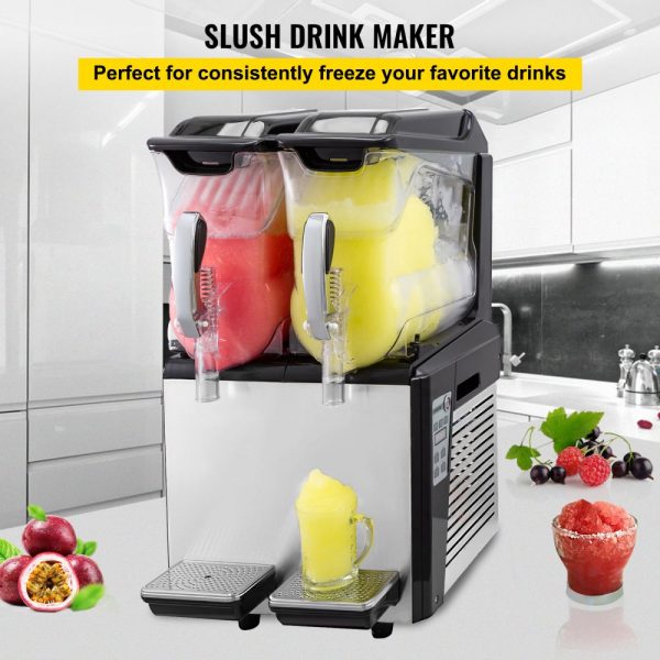 20L Double Bowl Frozen Drink Machine 900W Automatic Cleaning Night Mode Commercial Use - Image 2