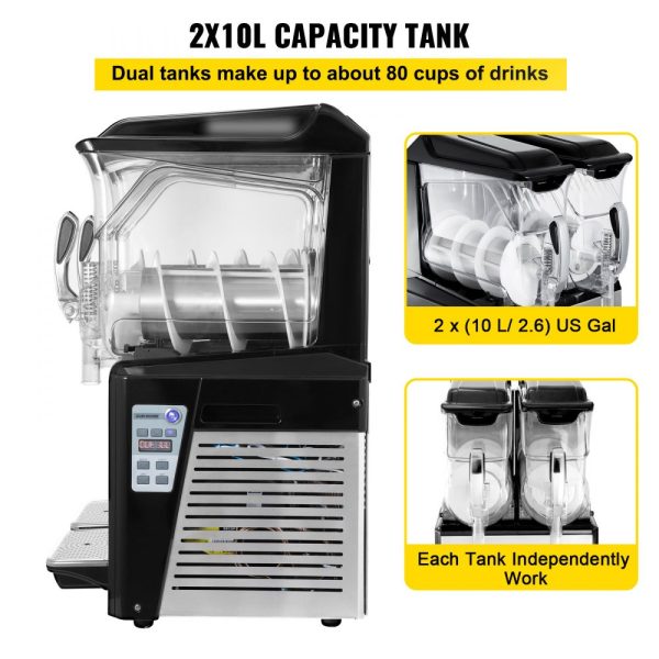 20L Double Bowl Frozen Drink Machine 900W Automatic Cleaning Night Mode Commercial Use - Image 3