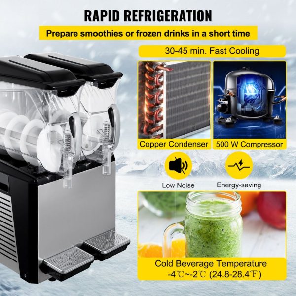 20L Double Bowl Frozen Drink Machine 900W Automatic Cleaning Night Mode Commercial Use - Image 5