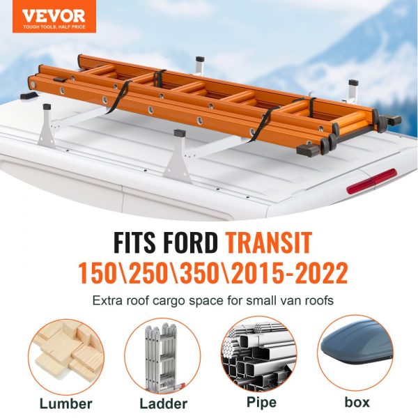 Trailer Ladder Rack Van Roof Rack for Ford Transit 150, 250, 350, 2015-2022 - Image 2