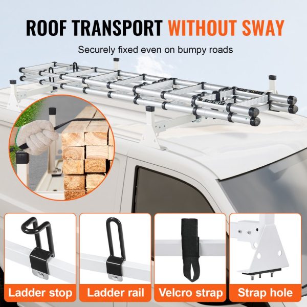 Trailer Ladder Rack Van Roof Rack for Ford Transit 150, 250, 350, 2015-2022 - Image 5