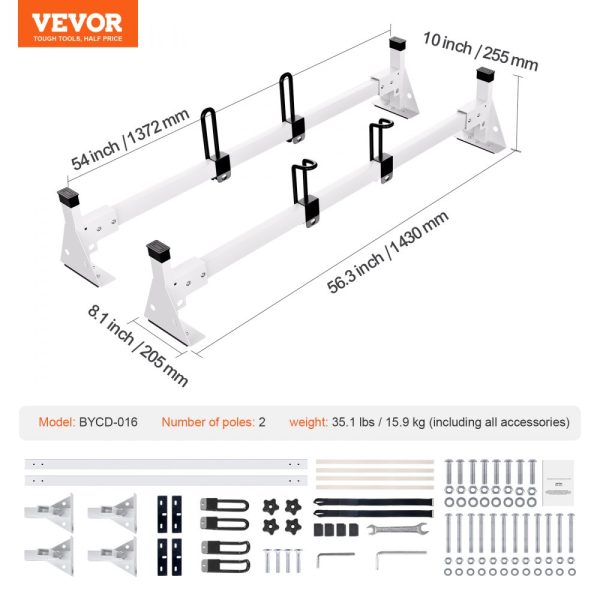 Trailer Ladder Rack Van Roof Rack for Ford Transit 150, 250, 350, 2015-2022 - Image 7