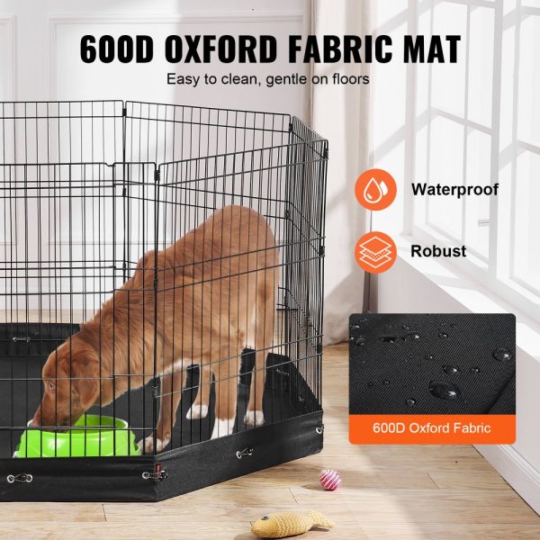 Dog Playpen 8 Panels Foldable Metal Dog Exercise Pen with Bottom Pad 30"H - Image 4