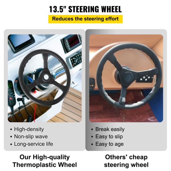 13' Outboard Rotary Steering System with 13 Wheel Boat Steering Cable for Durable Marine Use - Image 5
