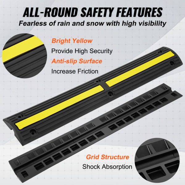 4 PCs 39'' Cable Protector Ramp 18000 lbs Speed Bump Floor Cable Protector - Image 5
