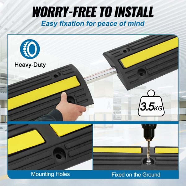4 PCs 39'' Cable Protector Ramp 18000 lbs Speed Bump Floor Cable Protector - Image 6
