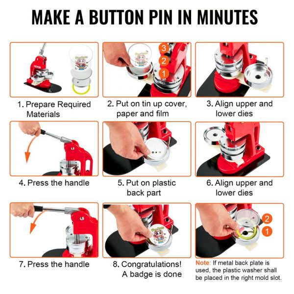 500 Sets 1.25 Pin Back Button Parts DIY Round Badge Components Metal Top Plastic Button Clear Film Blank Paper for Button Making Machine Gifts Machine Not Included - Image 6