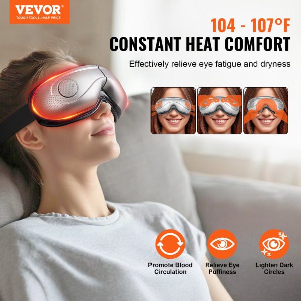 Heated Eye Massager Eye Care Device 5 Modes Bluetooth Music 180° Foldable - Image 2